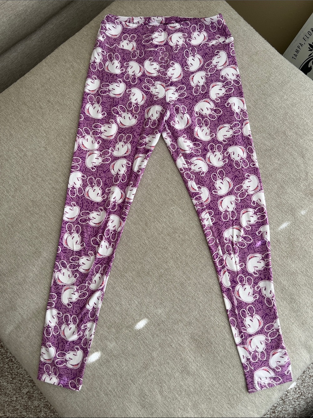 LuLaRoe Purple Mickey Mouse Character Leggings